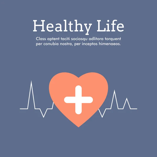 Dünya Sağlık günü kutlama kartı veya afiş tasarımı. Sağlıklı yaşam — Stok Vektör