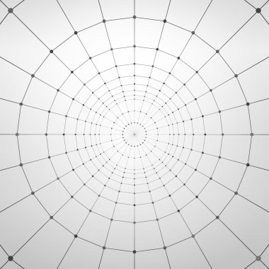 Tel kafes çokgen öğe. Bağlantılı çizgiler ve noktalar ile arka plan