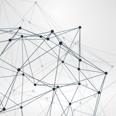 Wireframe Polygonal Element. Abstract Background with Connected Lines and Dots clipart