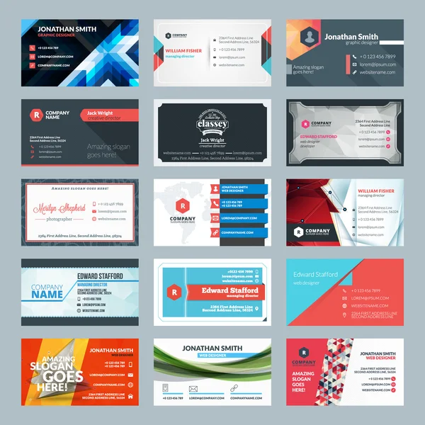 Vector set of modern creative business cards Royalty Free Stock Illustrations