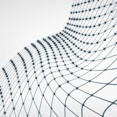 Wireframe Polygonal Element. Abstract Background with Connected Lines and Dots clipart