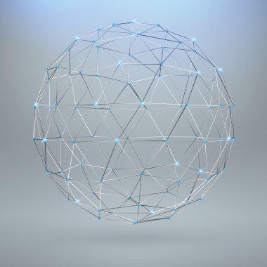 Tel kafes çokgen öğe. elmas ile 3D Küre