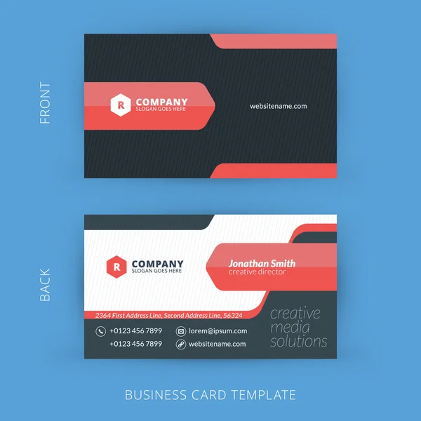 Vector modern creative and clean business card 템플릿. 플랫 무늬 — 스톡 벡터