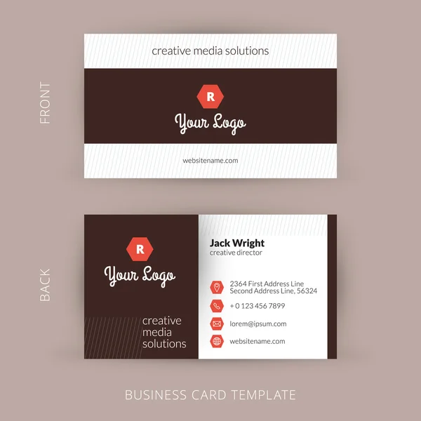 Vector modern creative and clean business card 템플릿. 플랫 무늬 — 스톡 벡터