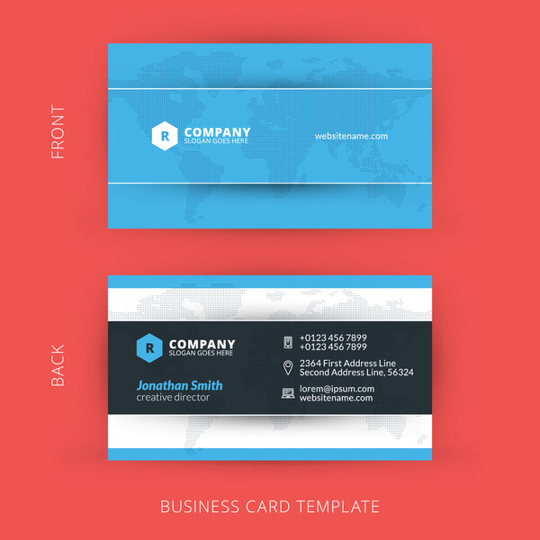 Vector modern creative and clean business card template. Flat design