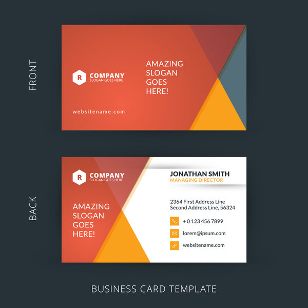 Vector modern creative and clean business card template. Flat design