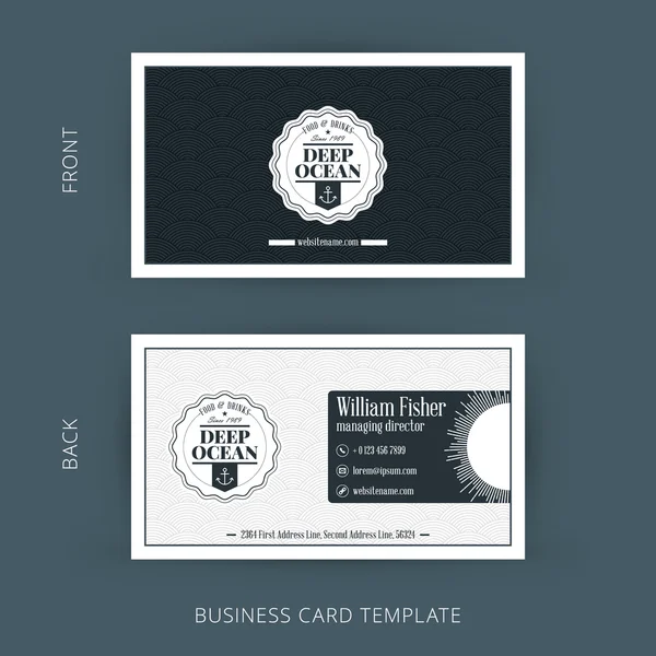 Vector modern creative and clean business card template. Retro design — Stock Vector
