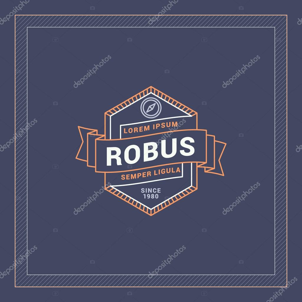 ヴィンテージの色でライン アート ロゴのテンプレート ストックベクター C Antartstock