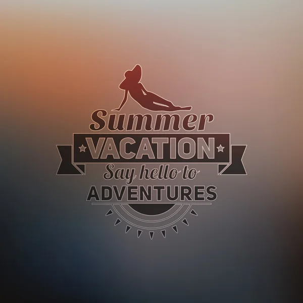 Etiqueta vintage de verano retro sobre fondo colorido. Paraíso tropical, vacaciones en la playa, aventura y viajes — Archivo Imágenes Vectoriales