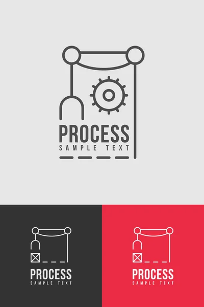 Çizgi çizimleri rozet veya logo şablonu. ince bir çizgi grafik tasarım — Stok Vektör