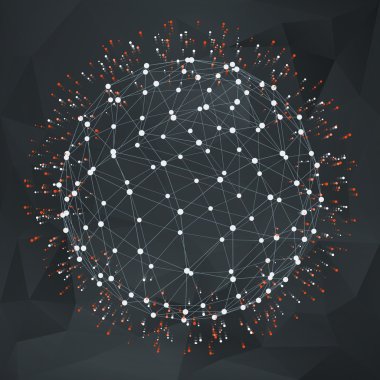 Tel kafes çokgen öğe. Nokta uçan Apart ile 3D Küre