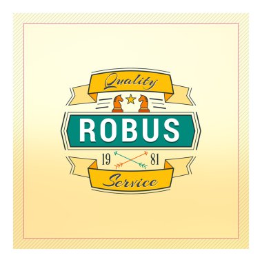 Vintage renkli geometrik Logo tasarım şablonu. Vektör çizim