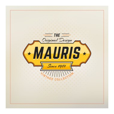 Vintage renkli geometrik Logo tasarım şablonu. Vektör çizim