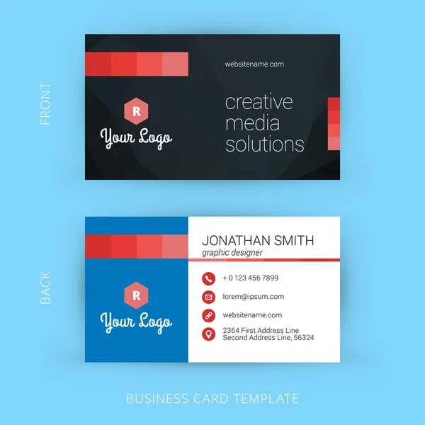 Creative and Clean Vector Business Card Template — Stock Vector