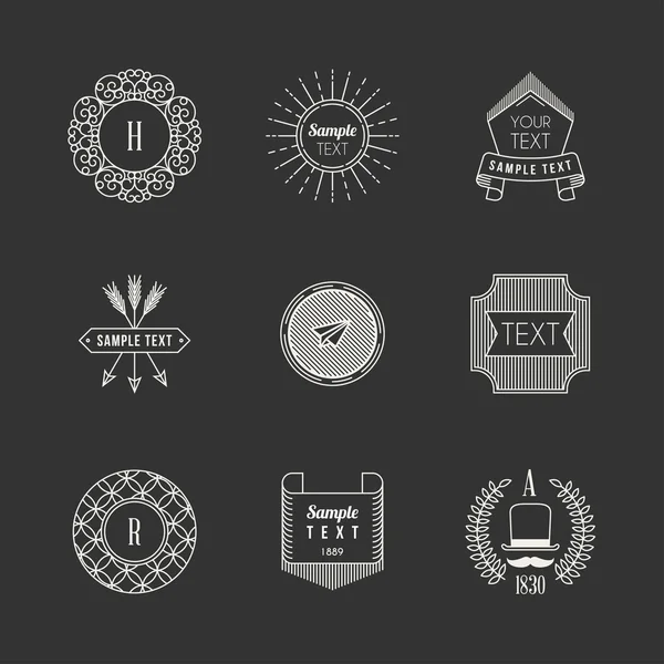 Set van Hipster Vintage etiketten, insignes, logo's en Badges voor uw bedrijf — Stockvector