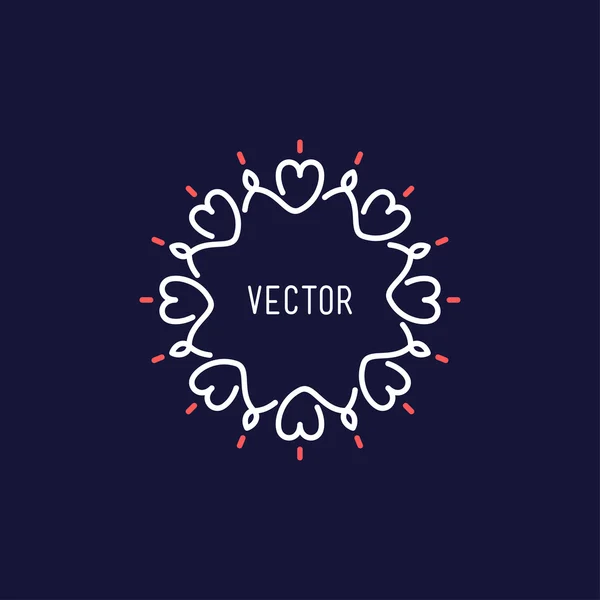 Vector Line Art Floral Decoração Frame. Modelo de projeto — Vetor de Stock