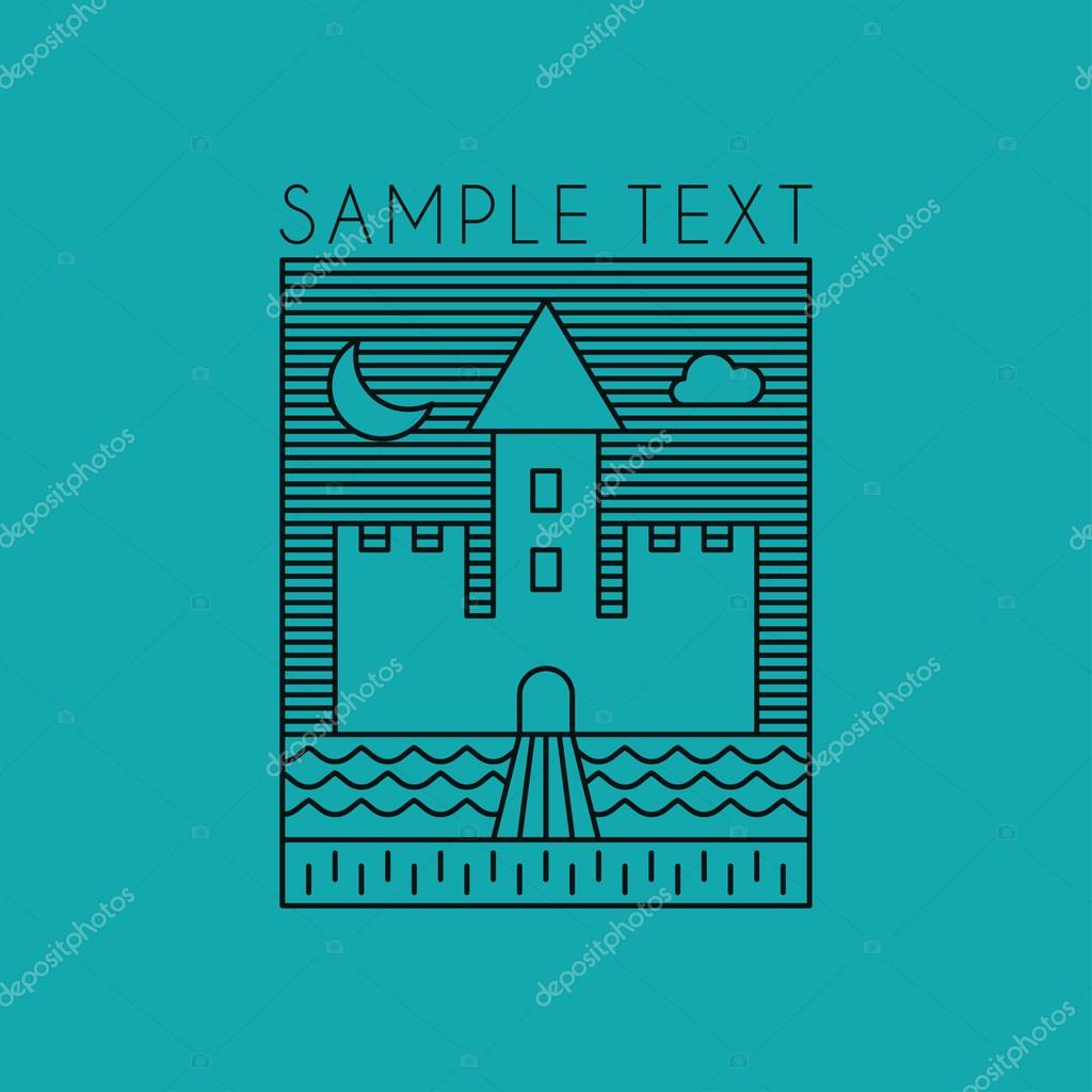 Ligne Art insigne ou Logo Template Dessin au trait Ligne Art insigne ou Logo Template Dessin au trait