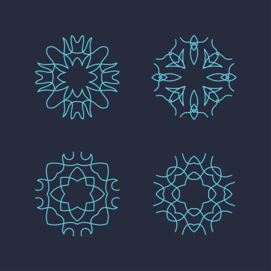 en az geometrik vintage çerçeve kümesi. vektör çizim