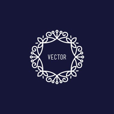 Soyut vektör hat sanat çiçek dekorasyon çerçeve. Tasarım şablonu