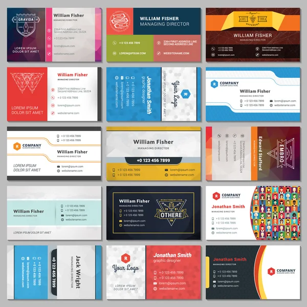 Set of Modern Creative Business Card Templates — Stock Vector