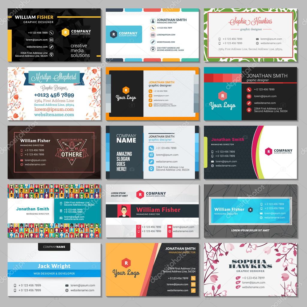 Set of Modern Creative Business Card Templates