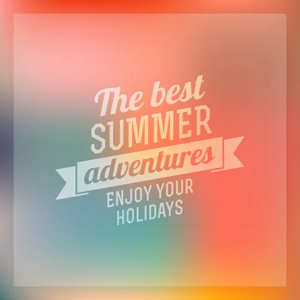 Étiquette vintage d'été rétro sur fond coloré. Paradis tropical, vacances à la plage, aventure et voyage — Image vectorielle
