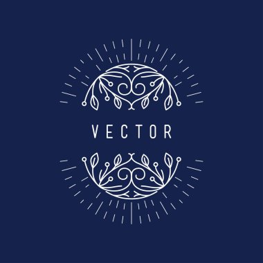 Soyut vektör hat sanat çiçek dekorasyon çerçeve. Tasarım şablonu