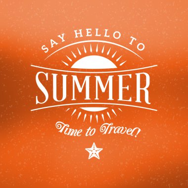 Retro yaz tatil hipster etiket. vektör tasarım öğeleri coloful yaz zemin üzerine
