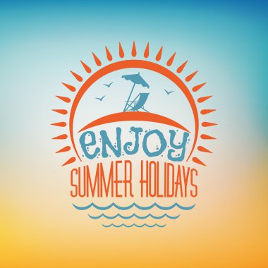 Retro yaz tatil hipster etiket. vektör tasarım öğeleri coloful yaz zemin üzerine