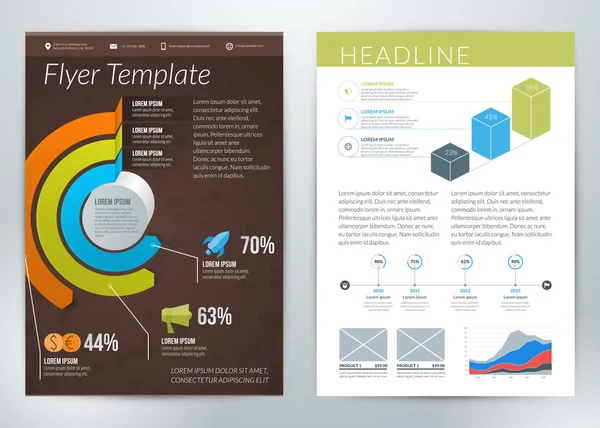 Vector abstracte business flyer of poster sjabloon met infographics — Stockvector