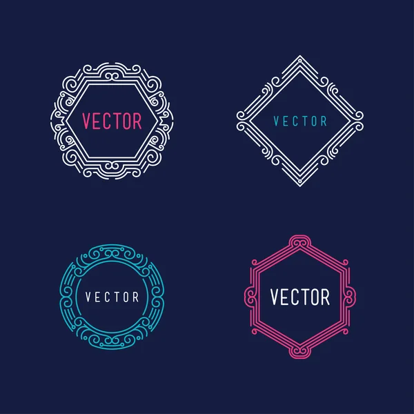 Uppsättning av Hipster Vintage etiketter, gradbeteckningar, logotyper, emblem — Stock vektor