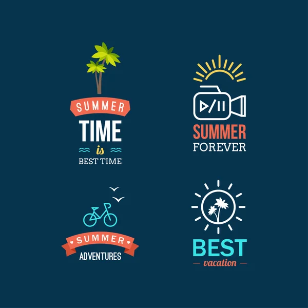 Zomer vakantie ontwerpelementen. Retro en Vintage sjablonen voor Labels, Badges, logo 's — Stockvector