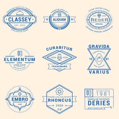 dizi hipster vintage etiketleri, Logotype, işiniz için rozetleri