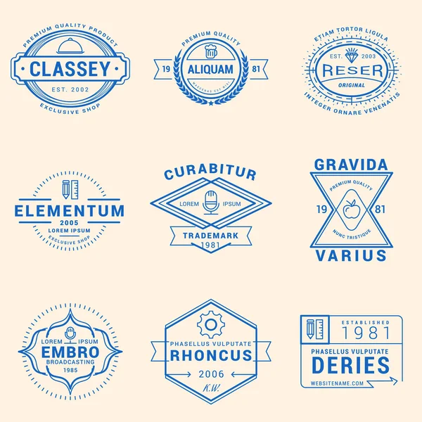 Set of Hipster Vintage Labels, Logotypes, Badges for Your Business — Stock Vector