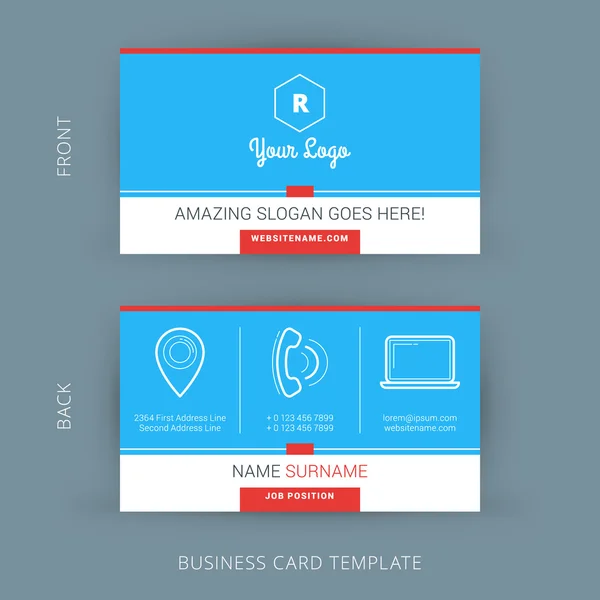 Vector Modern Creative and Clean Business Card Template. Flat Design — Stock Vector