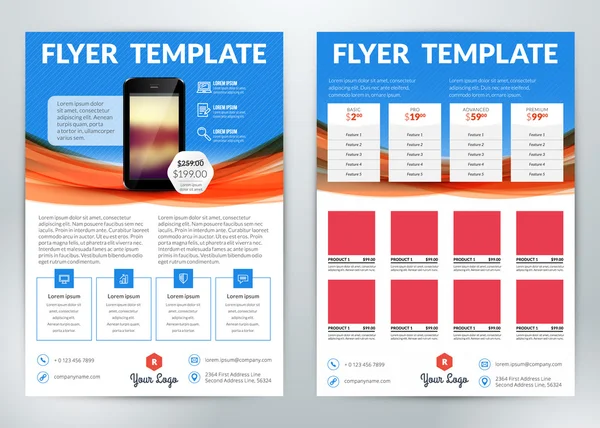 Plantilla de folleto de negocios vectorial para fines comerciales — Vector de stock