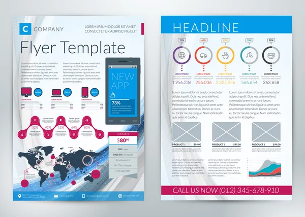 ビジネス目的のためベクトル ビジネスフライヤー テンプレート — ストックベクタ
