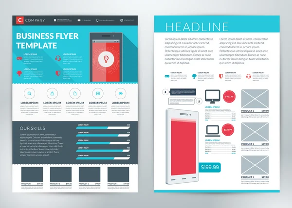 Modelo de panfleto de negócios vetorial para fins comerciais — Vetor de Stock