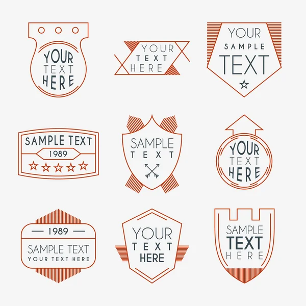 Set di etichette Hipster Vintage, logotipi, badge. Modello di design a linea sottile — Vettoriale Stock