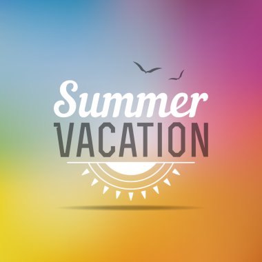 Retro yaz vintage etiket renkli arka plan üzerinde. tropik cennet, beach tatil, macera ve seyahat