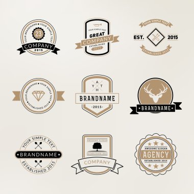 dizi hipster vintage etiketleri, Logotype, işiniz için rozetleri