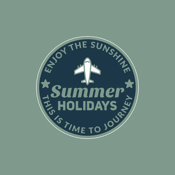 Retro zomer vintage label op kleurrijke achtergrond. tropisch paradijs, strandvakantie, avontuur en reizen — Stockvector