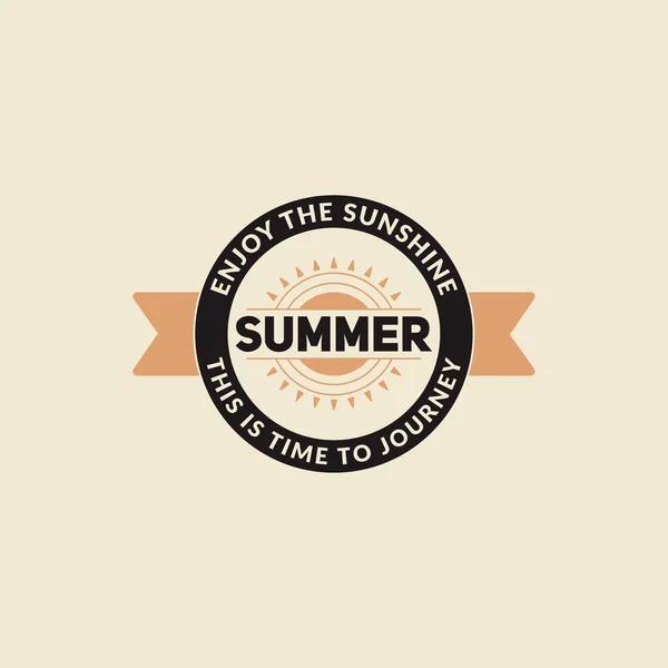 Retro Sommer Vintage Etikett auf buntem Hintergrund. tropisches Paradies, Strandurlaub, Abenteuer und Reisen — Stockvektor