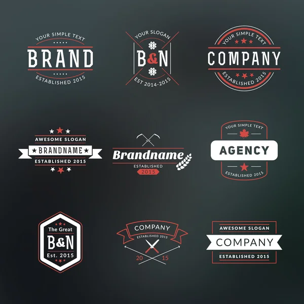 Set di etichette Hipster Vintage, logotipi, badge per il tuo business — Vettoriale Stock