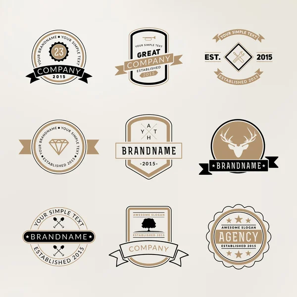 Set di etichette Hipster Vintage, logotipi, badge per il tuo business — Vettoriale Stock