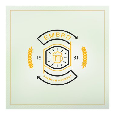 Vintage çizgi çizimleri geometrik Logo tasarım şablonu. Vektör çizim