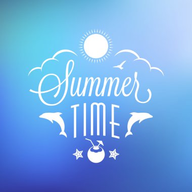 Retro yaz tatil hipster etiket. vektör tasarım öğeleri coloful yaz zemin üzerine