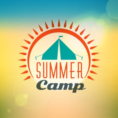 Retro vintage yaz kamp rozeti. mountine macera ve açık hava etkinlikleri