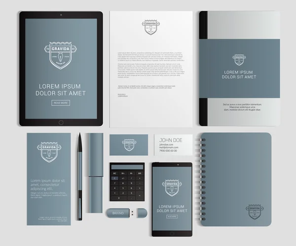 Vector Corporate Identity Template Design with Logotype — Wektor stockowy