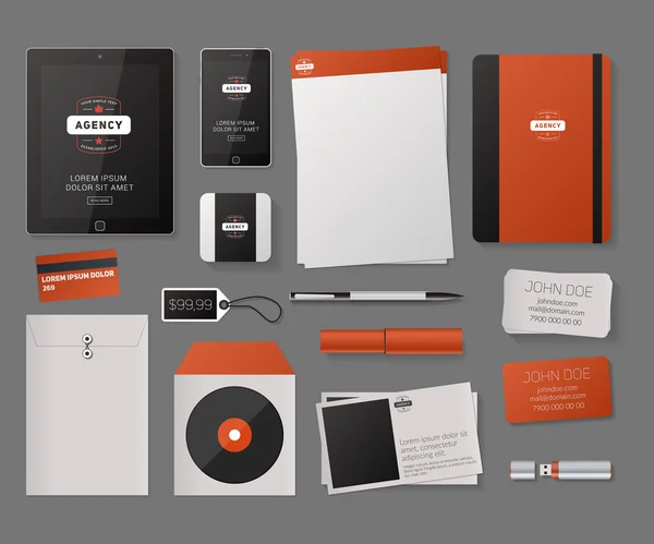 Vector Corporate Identity Template Design with Logotype — 스톡 벡터